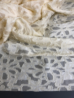 Плательная вискоза, кремовый, жаккард, деворе C2