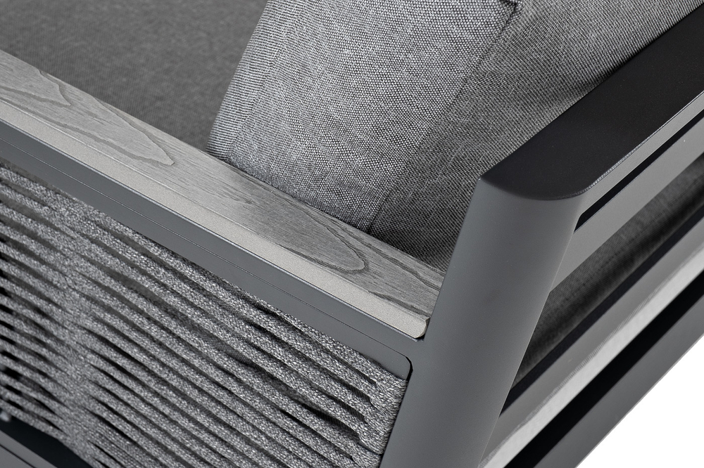 "Париж" угловой модульный диван, каркас из алюминия, цвет серый