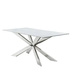 Обеденный стол Steelgor 160х90 см, белый камень