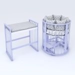 Кроватка-трансформер МАЛЮТКА 7 в 1 с маятником (Фиолетовый)