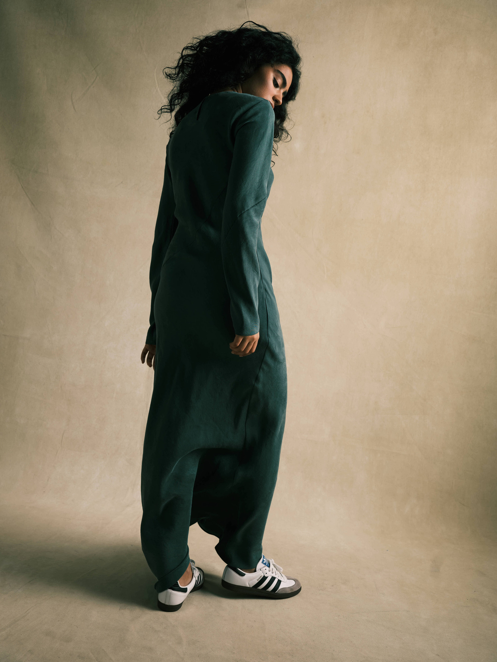 Платье из купры зеленое