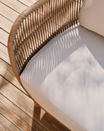 3-местный диван Catalina из бежевой веревки и массива акации