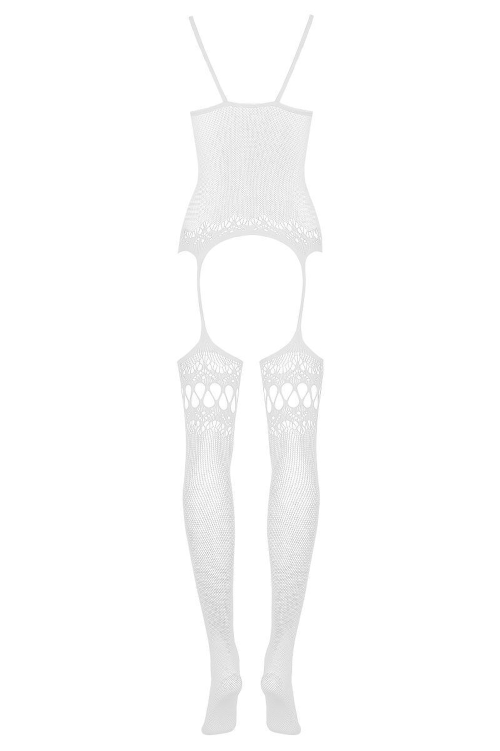 Ажурный полупрозрачный кэтсьюит с доступом (Размер: S-M-L) (Цвет: белый)