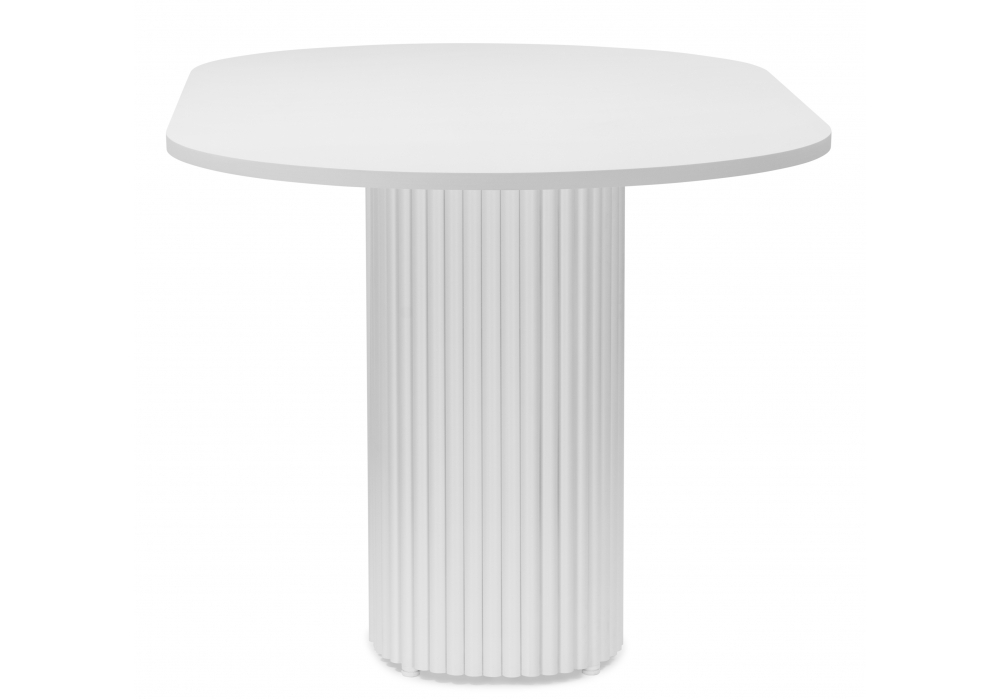 Стол деревянный Woodville Барон О 160 х 90 белая пленка шагрень, белые ноги