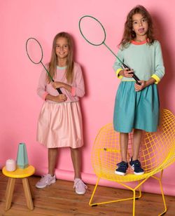 Платье с кантом РОЗА/МЯТА