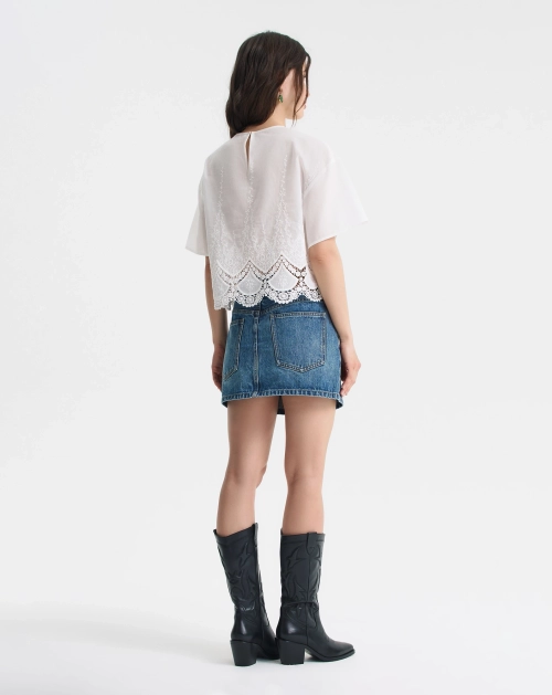 Джинсовая юбка-мини