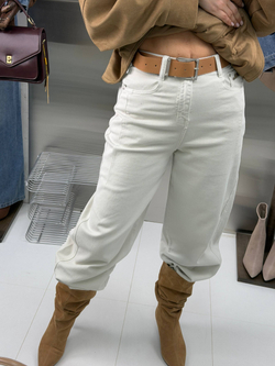 Брюки джинсовые женские арт. 8739-3 цвет "бежевый"