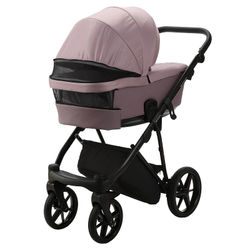 Детская коляска Adamex Belissa 2 в 1 B-PS21/A (СЕРО-РОЗОВ+СИРЕНЬ ПЕРФ.КОЖА)