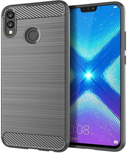 Чехол для Honor 8X цвет Gray (серый), серия Carbon от Caseport