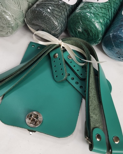 Комплект для мини-сумки Кожа Бирюза