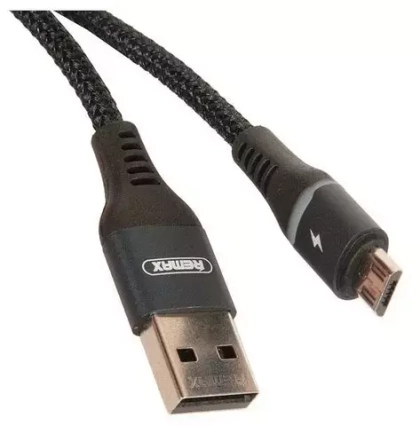 USB cable Micro 1m Colorful Light (RC-152m)(Remax) 2.4A silver