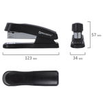 Степлер №24/6, 26/6 BRAUBERG «Standard+», до 30 листов, черный, 228608