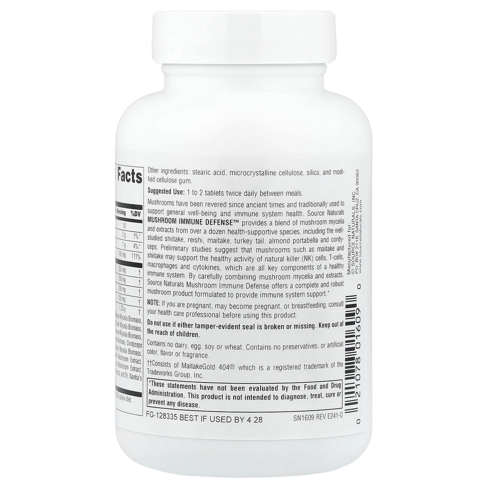 Source Naturals, Mushroom Immune Defense™, 60 таблеток