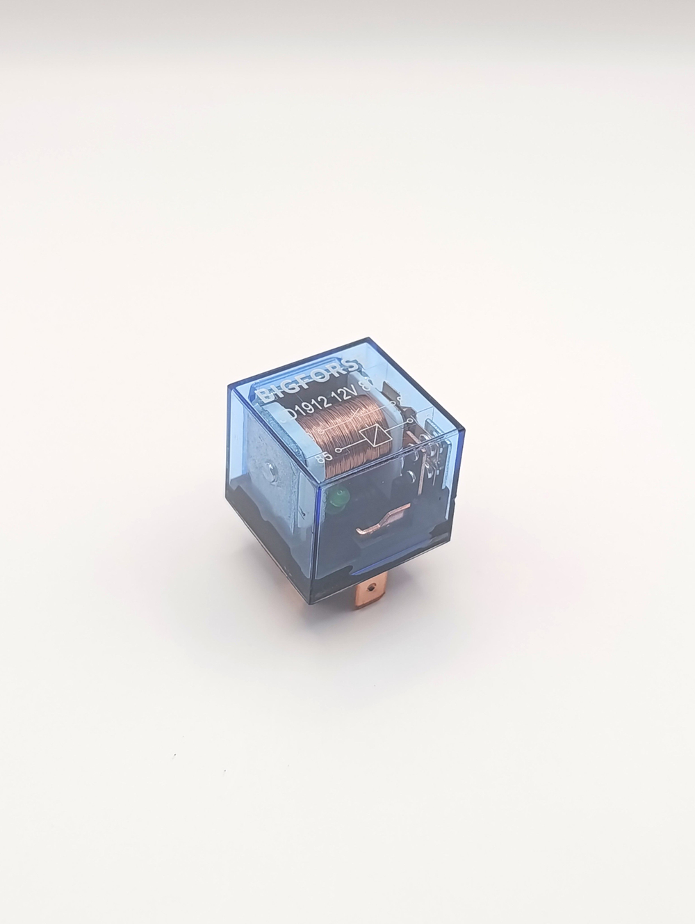 Реле 4-х контактное, комплект из ДВУХ штук, реле автомобильное 12V 80А с индикатором, с кронштейном