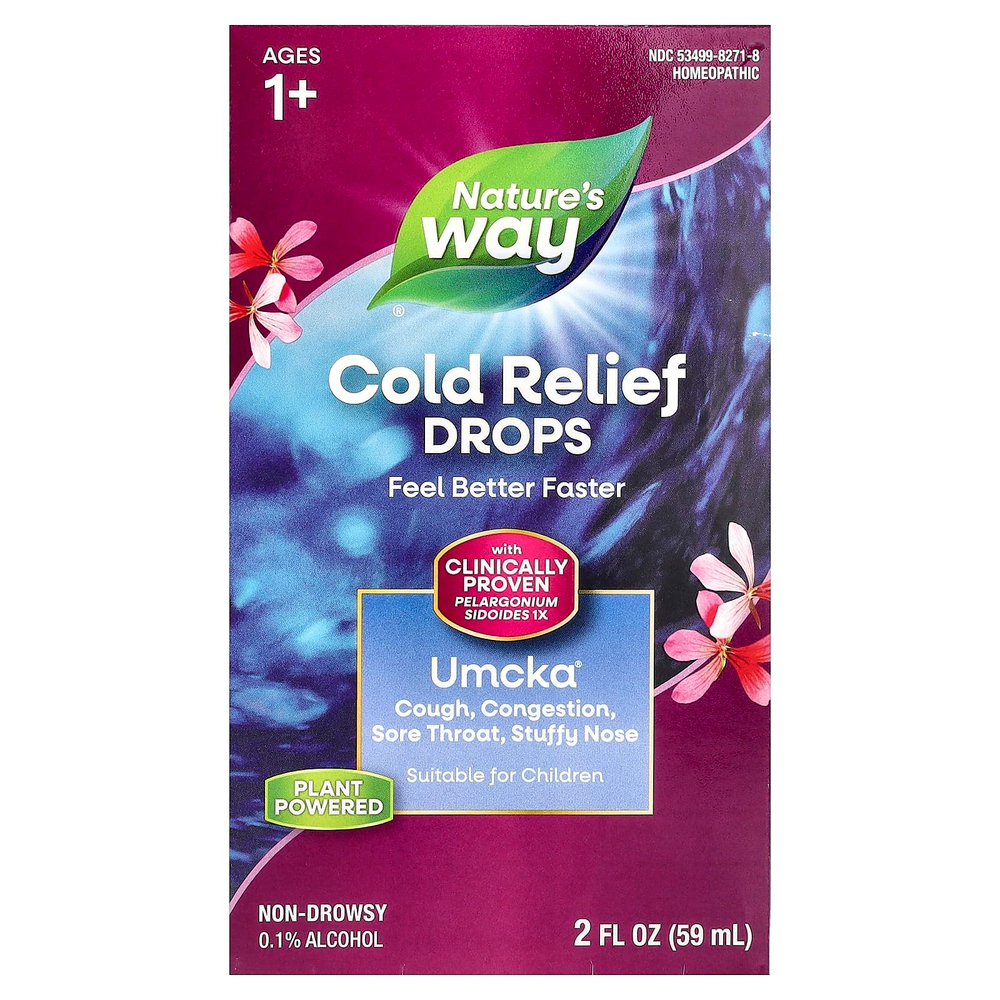Nature's Way, Umcka®, капли от простуды, для детей от 1 года, 59 мл (2 жидк. унции)