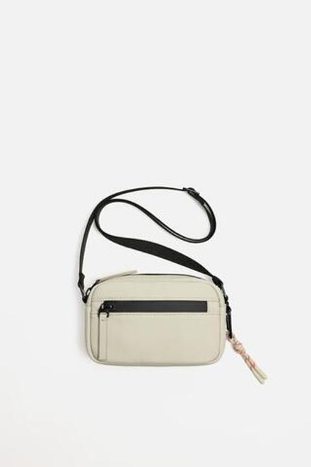 ZARA СУМКА С ПРОРЕЗИНЕННЫМ ПОКРЫТИЕМ, БЕЛЫЙ
