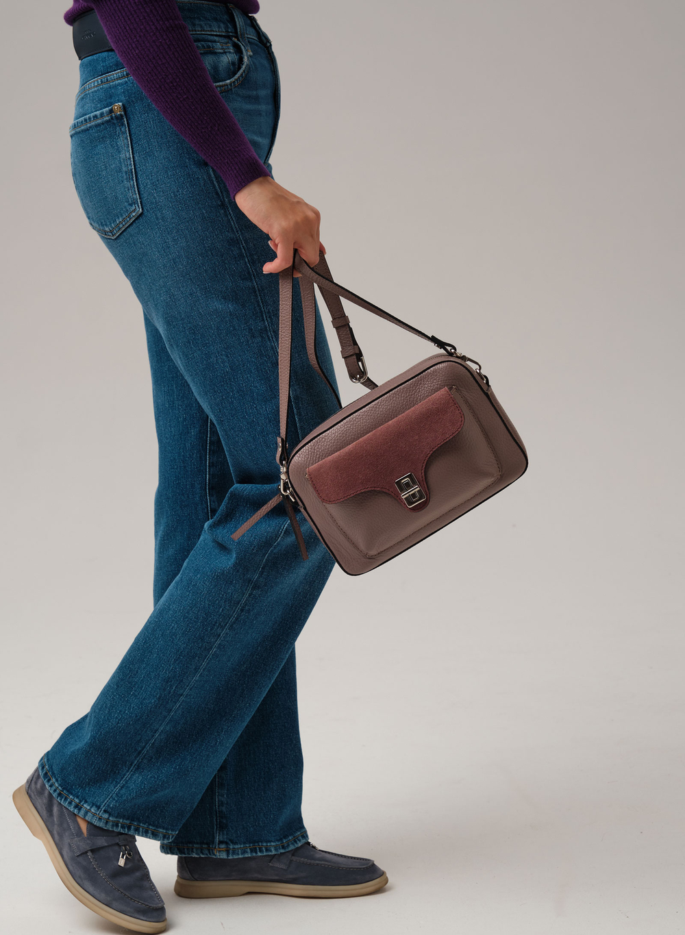 Сумка кросс-боди Deboro 30270 розово-серый