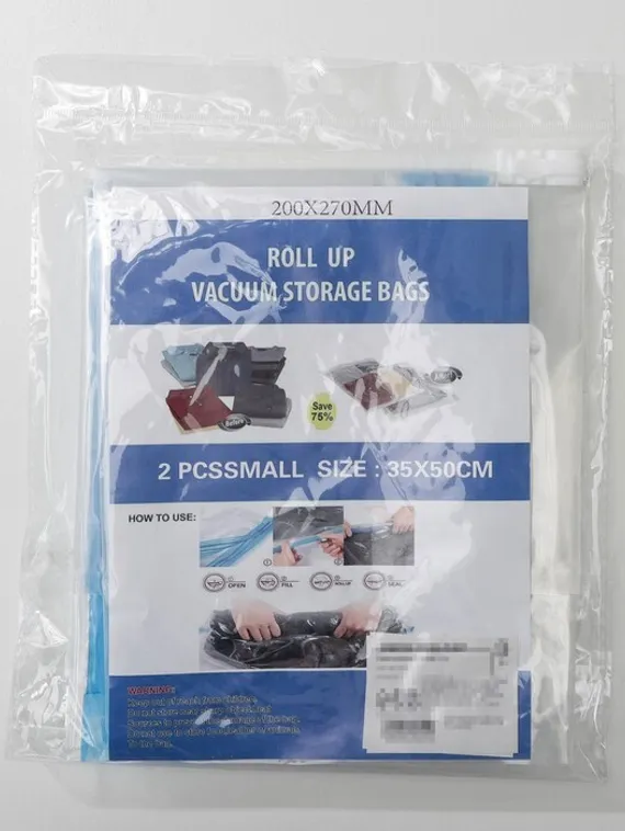 Вакуумный пакет скручивающийся дорожный, 38×54 см, 2 шт, цвет МИКС