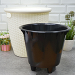 Кашпо Rattan 30л d380мм с внутренним горшком 16л, белоснежный жасмин