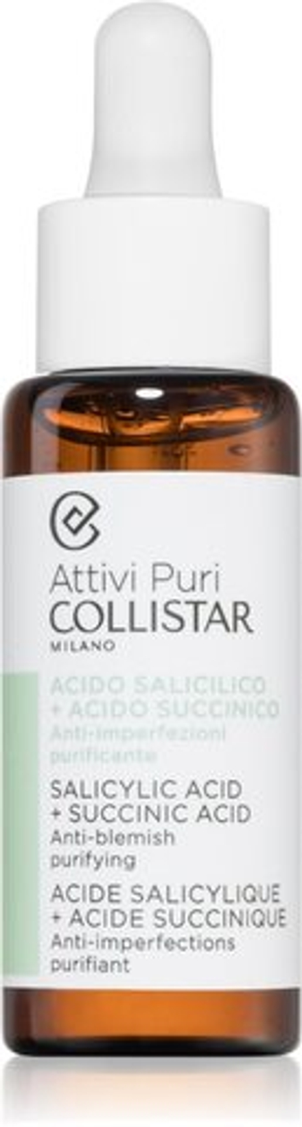 Collistar Attivi Puri Salicylic Acid + Succinic Acid - детоксицирующая и очищающая сыворотка /   30  ml  / GTIN 8015150218870