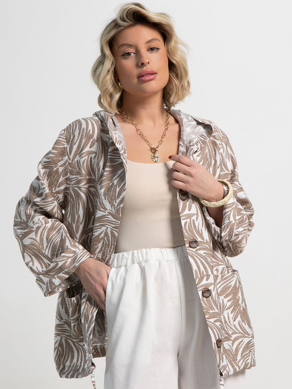 Пыльник Летний день (бело-коричневый) Б15152-8М LT Collection