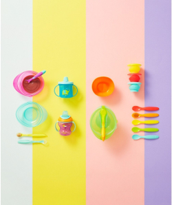 Миска с ложкой и насадкой для жидкой пищи, зеленый