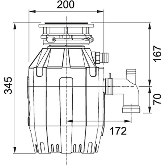 Измельчитель пищевых отходов FRANKE Turbo Elite TE-125 ( пневмокнопка) (134.0535.242)
