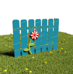 Забор уличный из экопластика Цветочек