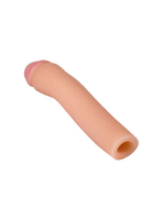 Телесная насадка для удлинения фаллоса - 19 см. (Цвет: телесный)