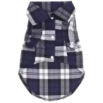 Кофта - рубашка фланелевая для мелких пород собак и кошек «BRO Style», цвет синий, р L