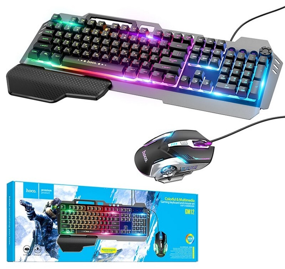 Игровой набор HOCO GM12 мышь+клавиатура,с подсветкой