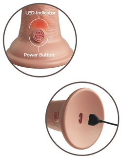 Телесный вибратор-реалистик 8  Vibrating Silicone Dual Density Cock - 22 см.