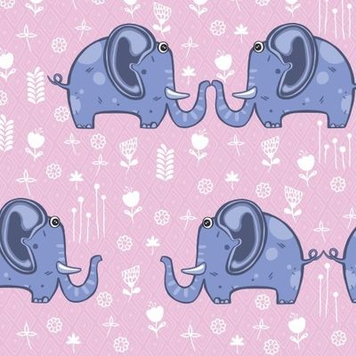 Beautiful seamless pattern enamored elephants. Vector illustration
