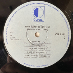 Винтажная виниловая пластинка LP Agnetha Faltskog From ABBA АББА Elva Kvinnor I Ett Hus (Швеция 1975)
