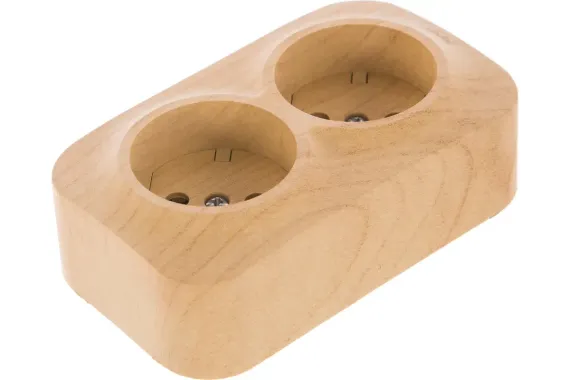 Розетка Legrand Quteo без заземления двойная накладная дерево 25989