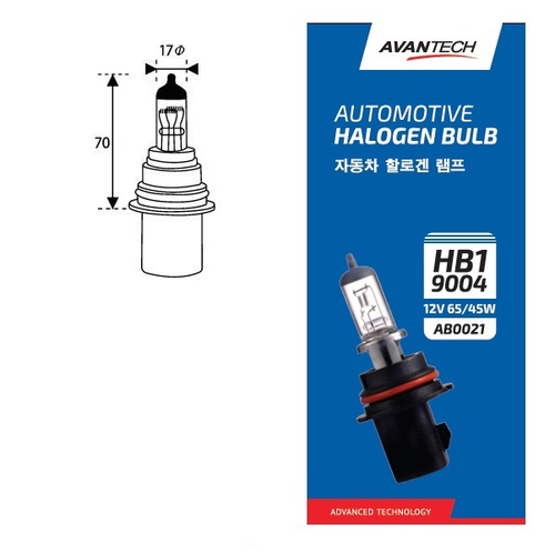 Лампа головного света Avantech 9004 (HB1) 12V 65/45W AB0021