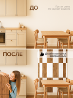 Декоративные панели для стен Шахматы, Табачный дуб и Белый лак