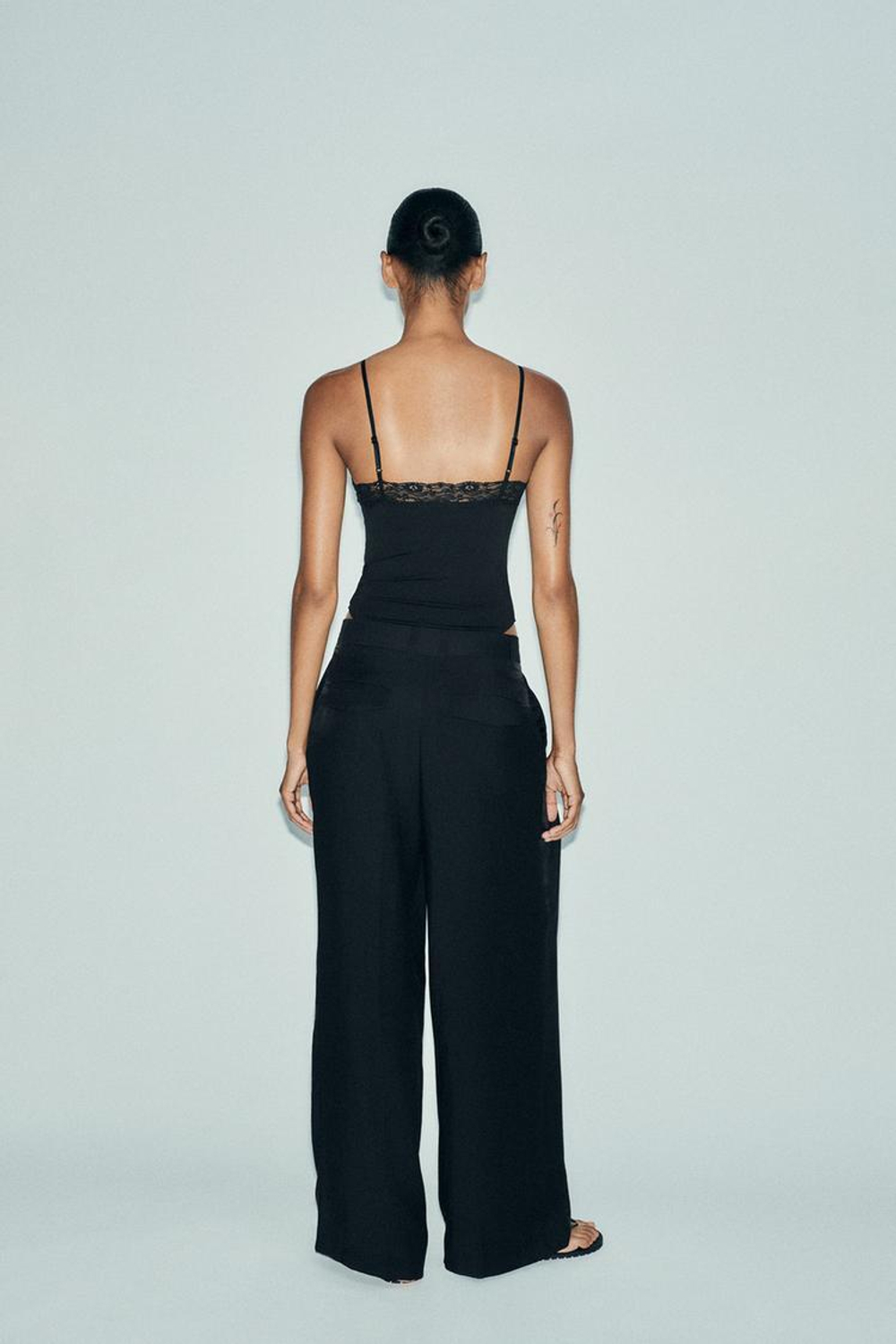 ZARA БОДИ С КРУЖЕВОМ, ЧЕРНЫЙ