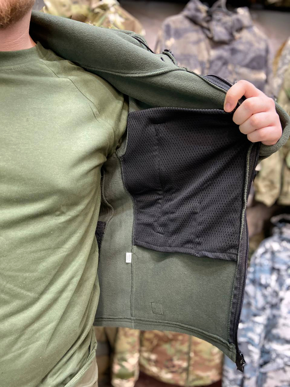 Флисовая кофта Han-Wild С капюшоном Олива