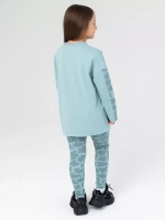 Зеленый костюм для девочки на весну с леггинсами