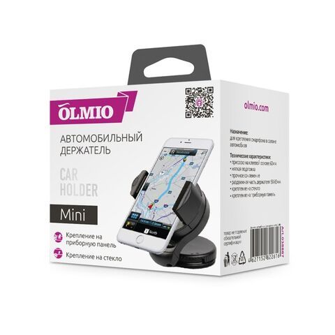 Держатель OLMIO, Partner Mini, для смартфонов, на присоске, 038887