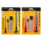 Нож канцелярский Basir для бумаги, набор 2 ножа + 2 пластиковых футляра с запасными лезвиями