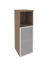 Шкаф средний узкий с нишей и стеклом в раме Onix