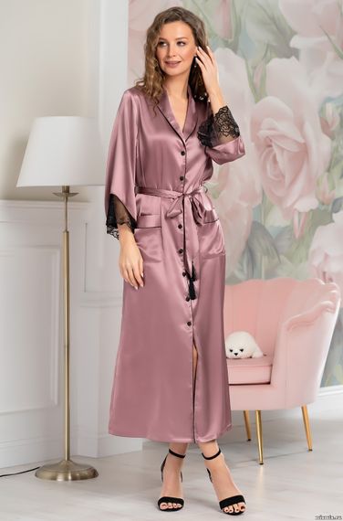 Шелковый длинный халат на пуговицах MIA-Amore OLIVIA ОЛИВИЯ 3649