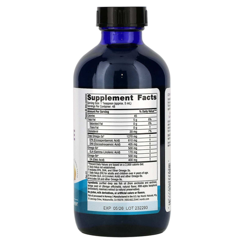 Nordic Naturals, Complete Omega, с лимонным вкусом, 237 мл (8 жидк. унций)