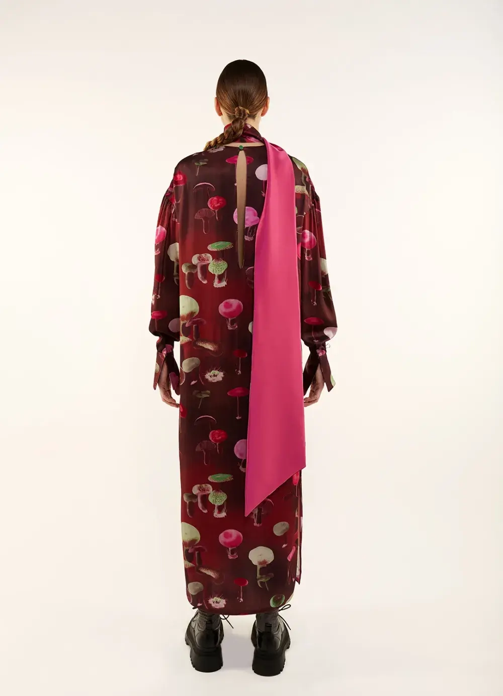 Платье «Грибы», бордовый