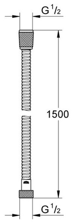 Душевой шланг GROHE VitalioFlex Metal, 1500 мм, металлический, хром (22108000)
