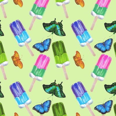 Лето, эскимо, бабочки)