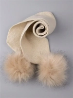 Шарф зимний вязаный с помпонами для детей