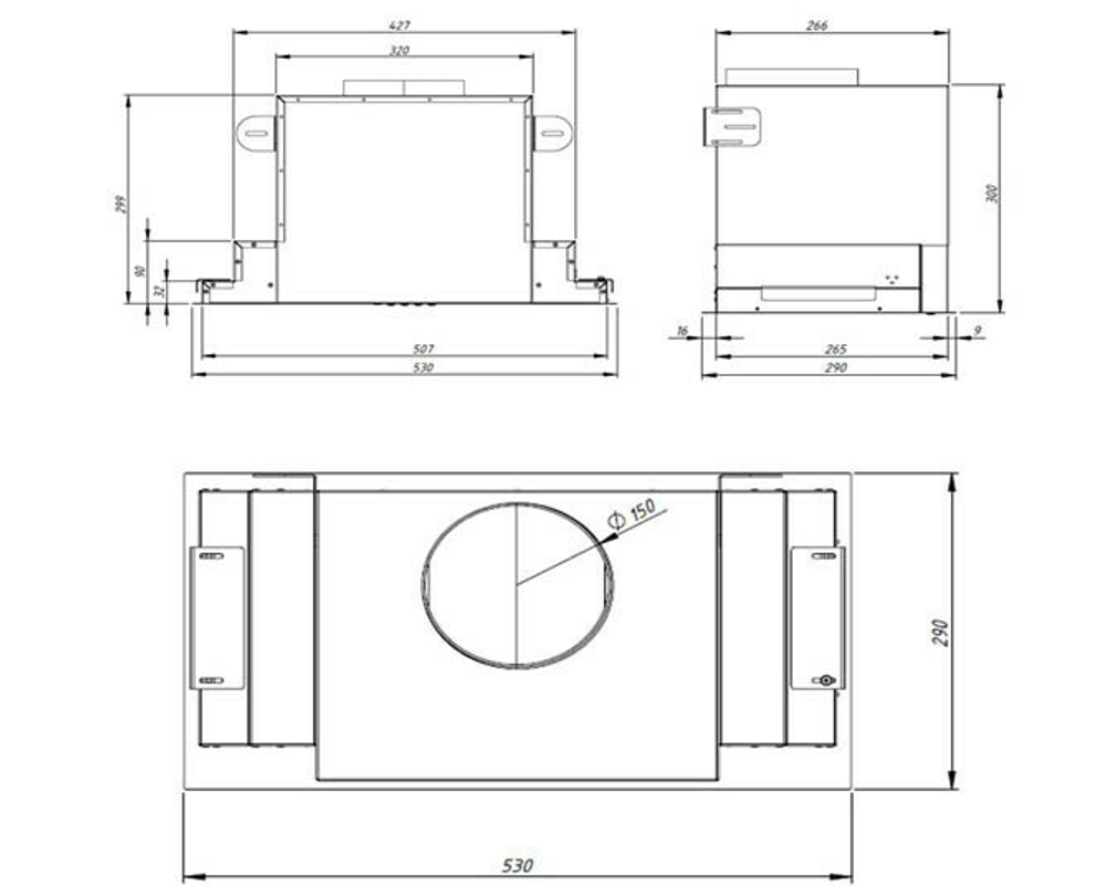 ВСТРАИВАЕМАЯ ВЫТЯЖКА AKPO WK-6 Neva glass 60 см. нерж/бел.